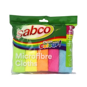 Sabco - Mixed Coloured Microfibre Cloths - 36CM X 36 (8 Pack)