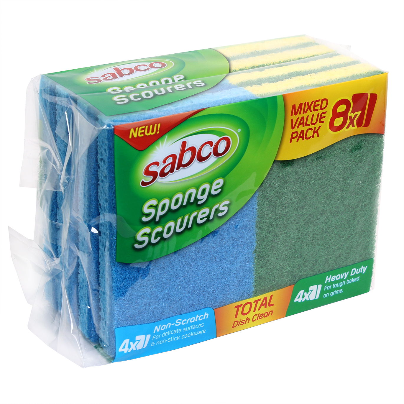 Sabco - 10PK Sponge Scourers Standard 15 X 10CM